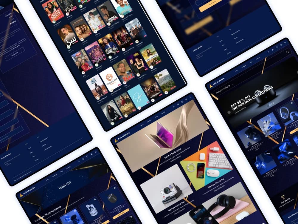 Axis of Desire fashion catalog and lookbook interface